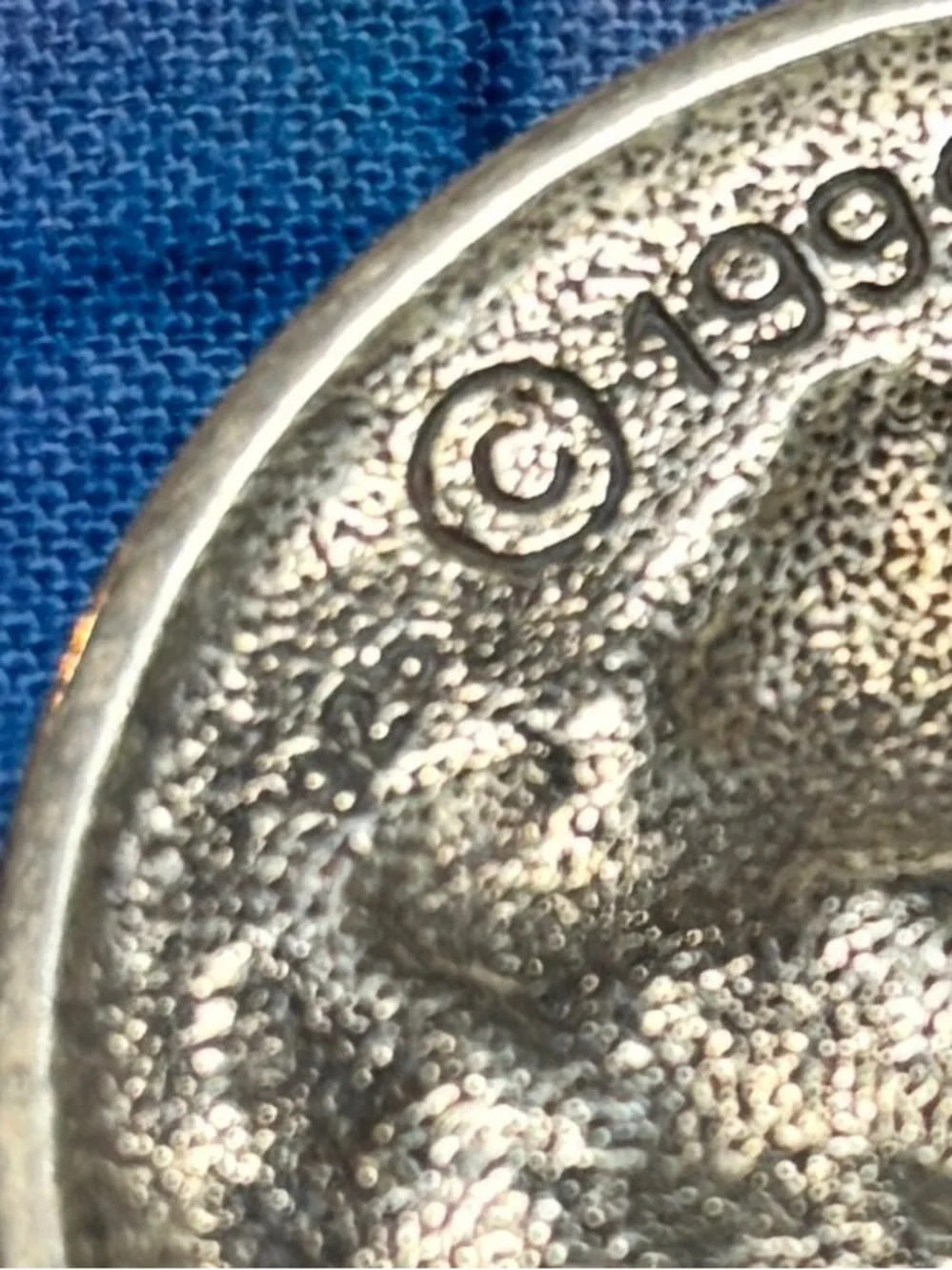 Green Man Medallion Pendant in .925 Silver-- Decorative Foliate Design